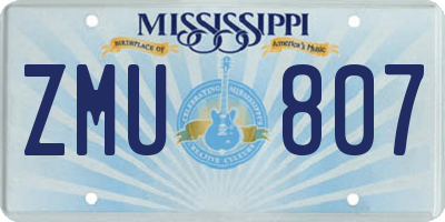 MS license plate ZMU807