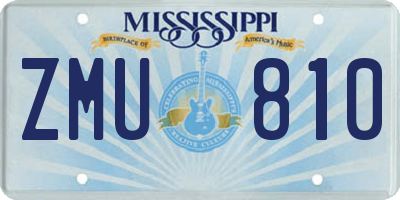 MS license plate ZMU810