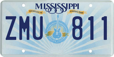 MS license plate ZMU811