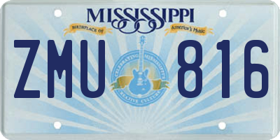 MS license plate ZMU816