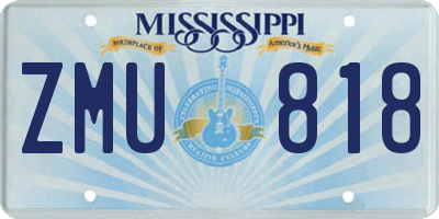 MS license plate ZMU818