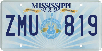 MS license plate ZMU819