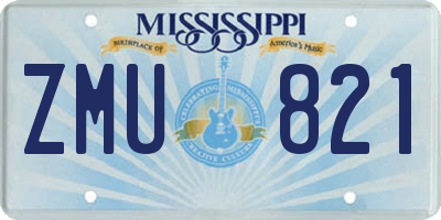 MS license plate ZMU821
