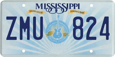 MS license plate ZMU824
