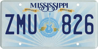 MS license plate ZMU826