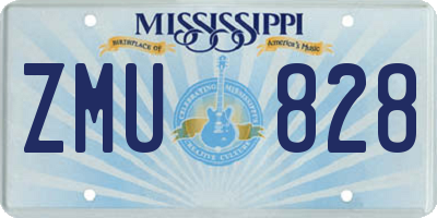 MS license plate ZMU828