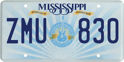 MS license plate ZMU830