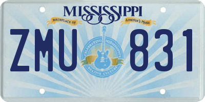 MS license plate ZMU831