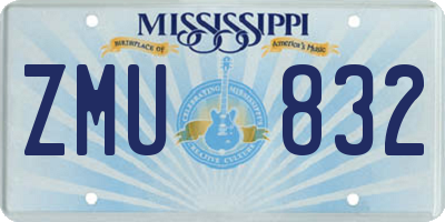 MS license plate ZMU832