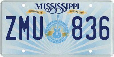 MS license plate ZMU836