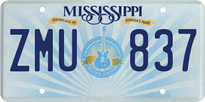 MS license plate ZMU837