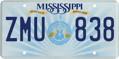 MS license plate ZMU838
