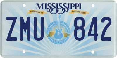 MS license plate ZMU842