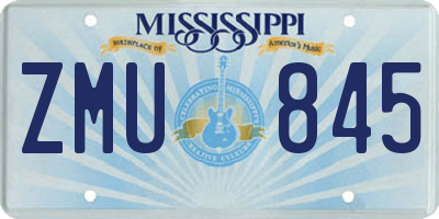 MS license plate ZMU845