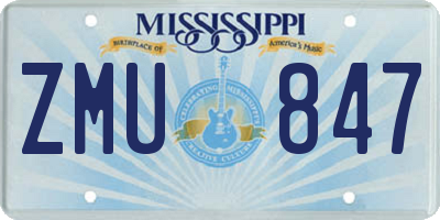 MS license plate ZMU847