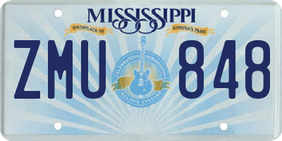 MS license plate ZMU848