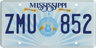 MS license plate ZMU852