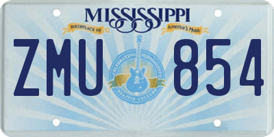 MS license plate ZMU854
