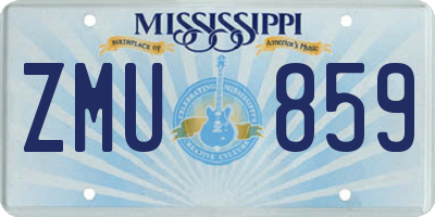 MS license plate ZMU859