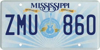 MS license plate ZMU860