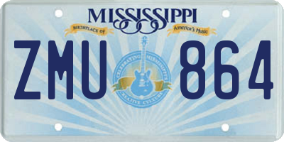 MS license plate ZMU864