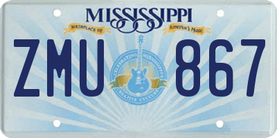 MS license plate ZMU867