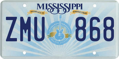 MS license plate ZMU868