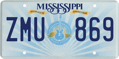 MS license plate ZMU869