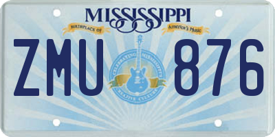 MS license plate ZMU876