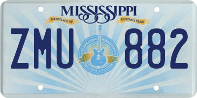 MS license plate ZMU882