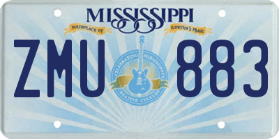 MS license plate ZMU883