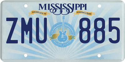 MS license plate ZMU885