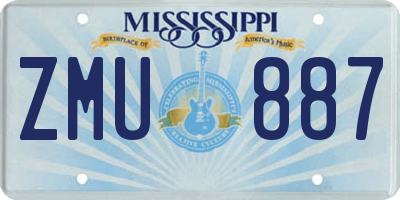 MS license plate ZMU887