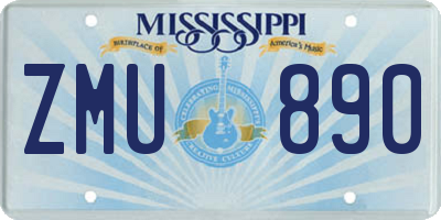 MS license plate ZMU890