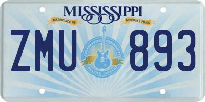 MS license plate ZMU893