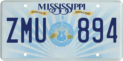 MS license plate ZMU894