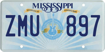 MS license plate ZMU897