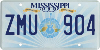 MS license plate ZMU904