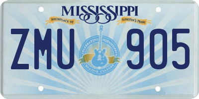 MS license plate ZMU905