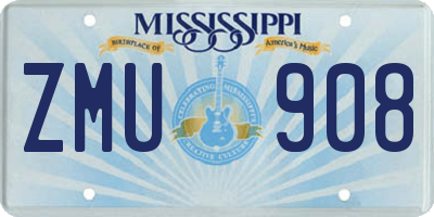 MS license plate ZMU908