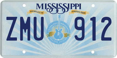 MS license plate ZMU912