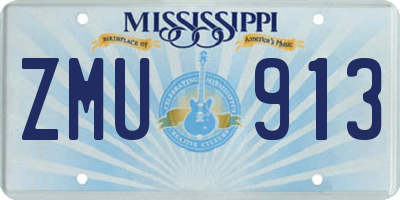 MS license plate ZMU913