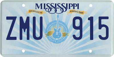 MS license plate ZMU915