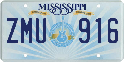 MS license plate ZMU916