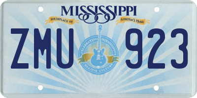 MS license plate ZMU923