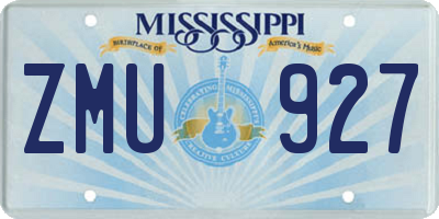 MS license plate ZMU927