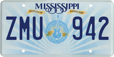 MS license plate ZMU942