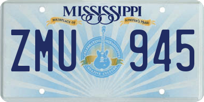 MS license plate ZMU945