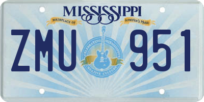 MS license plate ZMU951