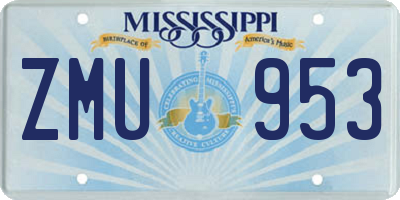 MS license plate ZMU953